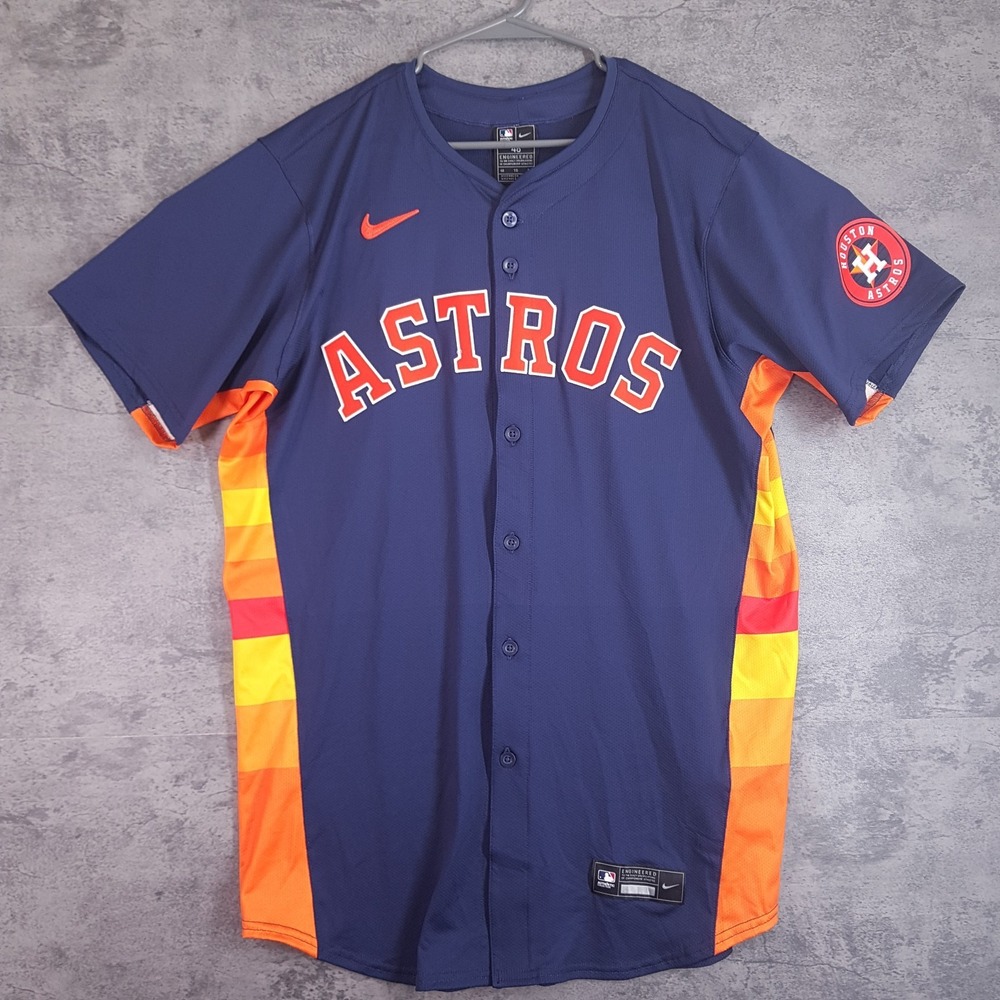 NIKE Authentic Houston Astros Vapor Elite Baseball Jersey Mens 48 XL Rainbow
